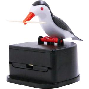Little Bird Toothpick Dispenser, Creative Push-Type Toothpick Bird Dispenser, Toothpick Holder. (Black)