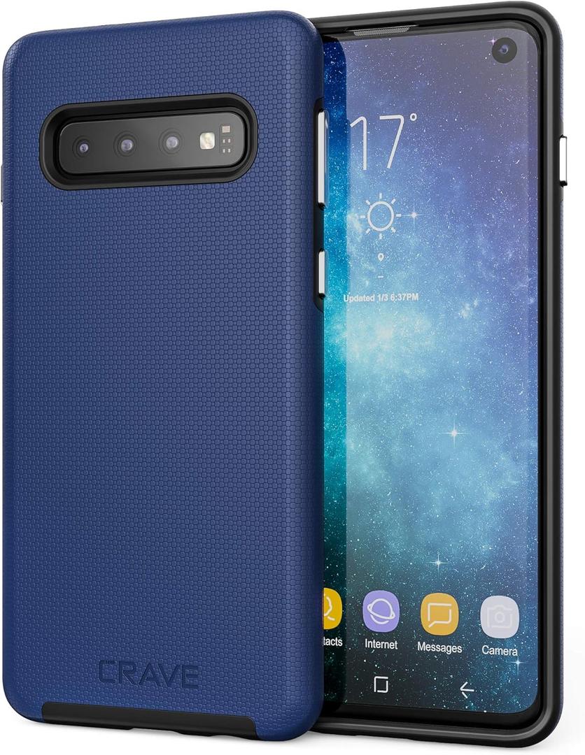 Crave Dual Guard for Samsung Galaxy S10 Case, Shockproof Protection Dual Layer Case for Samsung Galaxy S10 - Navy