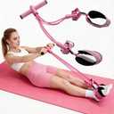 Fitness Resistance Bands with 4 Tube Pedal Ankle Puller, Elastic Yoga Pedal Stretch Band for Exercise,