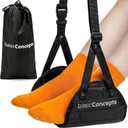 BASIC CONCEPTS Airplane Foot Hammock for Plane Travel Essentials - Airplane Travel Essentials, Long Flight Foot Rest - Plane Gadgets (1 pack)