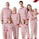 PATPAT Christmas Family Matching Pajama Sets Includes Christmas Socks - Perfect for Family Photos & Holiday Celebrations (8-9 Years, Red/White)