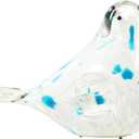 2 x Handmade Glass Bird w String Lights Figurine Blown Art Animal Sculpture, Home Decoration Tabletop Centerpiece Decor,Gifts for Bird Lovers (Blue and White)