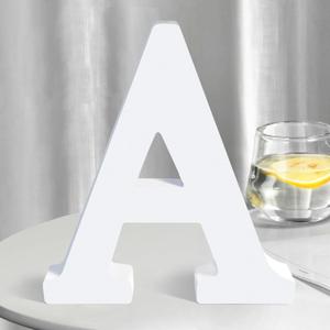 White Wooden Letters 12 Inch for Wall Decor,Large Unfinished Wood Letters for Home,Wooden Alphabet Letters for Crafts,Standing Garden Board or Room Name Signs DIY Carft (A)