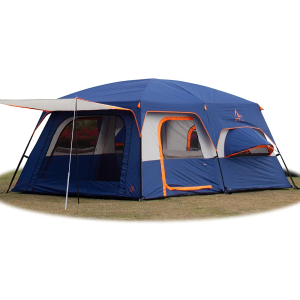 KTT Extra Large Tent 10-12-14 Person(B),Family Cabin Tents,2 Rooms,3 Doors and 3 Windows with Mesh,Straight Wall,Waterproof,Double Layer,Big Tent for Outdoor,Picnic,Camping,Family Gathering