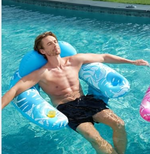 SLOOSH Inflatable Pool Floats Adult, Pool Chairs with Cup Holders,X-Large Blow up Floats Chair,Hammock Noodle Mat for Relaxing Summer Water Fun Swimming Party Beach