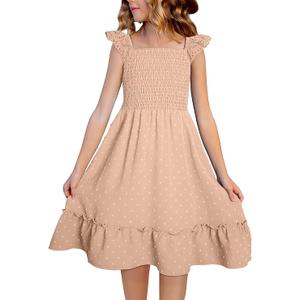 Blibean Girls Short Sleeve Dresses Swiss Dot Dress Size 2-3Y