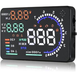 5.5 inches A8 OBD2 Windshield HUD Head Up Display with Display RPM MPH Speeding Warning Fuel Consumption Temperature