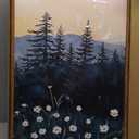 KAIRNE Mountain Landscape Wall Art Set of 3, Misty Pine Tree Canvas Prints, Nature Forest Scenery Home Decor for Living Room, Bedroom, Office, 16x24inch