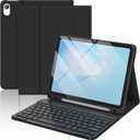 BQSS for iPad Air 11 Inch Case with Keyboard M3/M2 (2025/2024), Wireless Keyboard Case for iPad Air 10.9 Inch 5th/4th Generation (2022/2020) Detachable for iPad Pro 1st Case with Pencil Holder Black