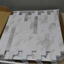 Art3d 10-Sheet Peel and Stick Backsplash Tile for Kitchen Bathroom Fireplace Laundry Room in White Marble Tone (13.4" x 11.8", White Slate with Silver Studded)