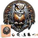 Wooden Puzzles for Adults, Jigsaw Puzzles, Owl Unique Animal Adult Puzzles, Irregular Creative Gift for Family Game, Christmas Birthday Gifts Home Decor