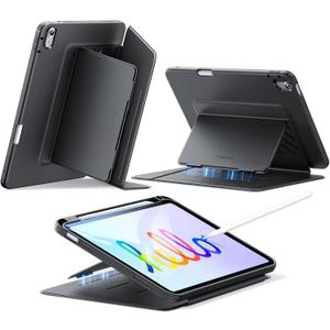 ESR for iPad (A16) 11th Generation Case 11 Inch 2025, iPad 10th Generation Case 10.9 inch 2022, Vertical Stand Cover, Multi Stand Angles, Ultra-Stable Cover with Pencil Holder, Flip Series, Black