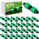 50 Pcs Drip Irrigation Connector Green Drip Tape Coupling 5/8 Inch Universal Joint Drip Line Connectors Drip Irrigation Tools Fittings Compatible with Most 16-17 mm Drip Tube or Sprinkler System
