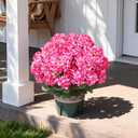 Geraniums Artificial Flowers for Outdoors, 2 Pack Potted Plants Pink Faux Geraniums Bush Artificial Topiaries Realistic UV Resistant Fake Flowers Plants for Planters Outside Gardens Front Door Indoor