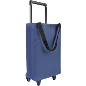 Small Collapsible Shopping Cart,Shopping Cart with Wheels,Folding Portable Bag,Waterproof Rolling Bag,Trolley Tote Stair Climbing for Traveling,Gift for Women,Older (Blue3)