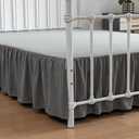 xuan dian Bed Skirt Twin Size Ruffled Bed Skirts with Split Corners, 12 Inch Drop Dust Ruffle Bed Skirt with Platform,Gray