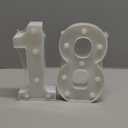 Treela 8.7'' Birthday Decorative LED Light up Numbers, Glitter Marquee Number Sign for Night Birthday Party Decorations Anniversary Bar LED Sign Backdrop Wall Table Centerpieces(18th,White)