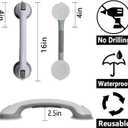 Grab Bars for Shower Handle Shower Grab Bars for Seniors Safety 2 Pcs 16.18 Inch Elderly Suction Cup Bathtubs and Showers Toilet Handles for Elderly Safety Walls Bathroom Tub Handles Hand Rail