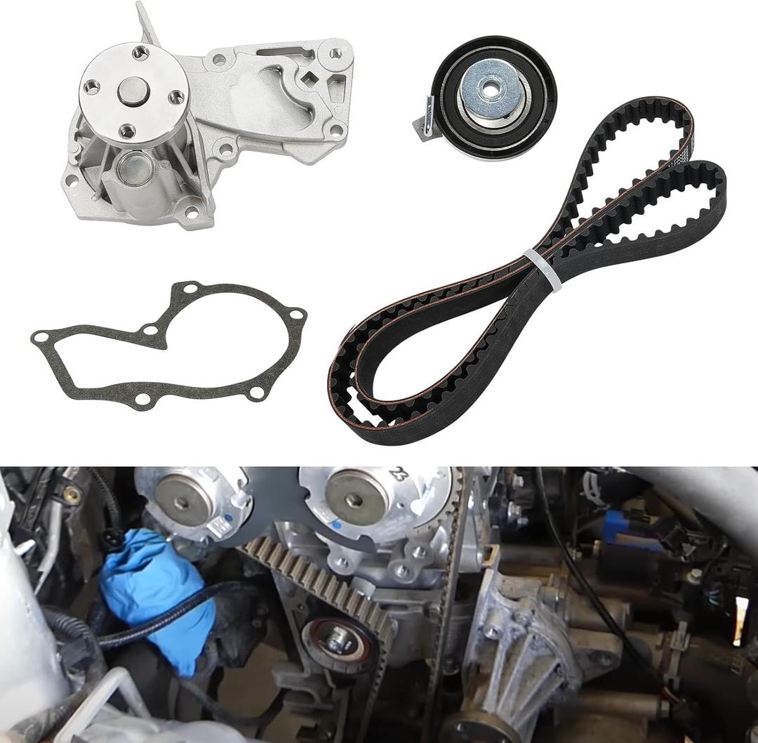Engine Timing Belt Kit with Water Pump Compatible with Ford Escape 2013-2016, Fiesta 2011-2019, Fusion 2013-2014, Transit Connect 2014-2016, 1.6L L4#Replace BE8Z-6268-C BE8Z-6K254-A