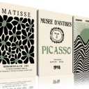 Framed Sage Green Wall Art Set of 3, Abstract Matisse Canvas Wall Decor, 16x24Inchx3pcs-Framed