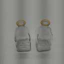 Bud Jar Clear Glass Small Vase in Gold Trim Rim for Flower Plant 2 Bottles