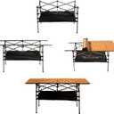 Outdoor Folding Table, 7.93LBS Ultralight Camping Table with Built-in Storage & Carry Bag, 225LBS Heavy Duty Aluminum Tabletop Carbon Steel Frame for Camping, Picnic, Beach, BBQ