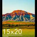 15x20 Picture Frame Black for Wall Mounting, Horizontal and Vertical Formats for Wall Hanging, Wood 15x20 Frame, Black, 1 Pack