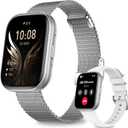 Smart Watches for Women, 1.75" HD Fitness Tracker (Answer/Make Calls), IP68 Waterproof Smartwatch with Heart Rate SpO2 Sleep Stress Monitor, 120+ Sports Modes Watch for Android & iPhone (Silver)