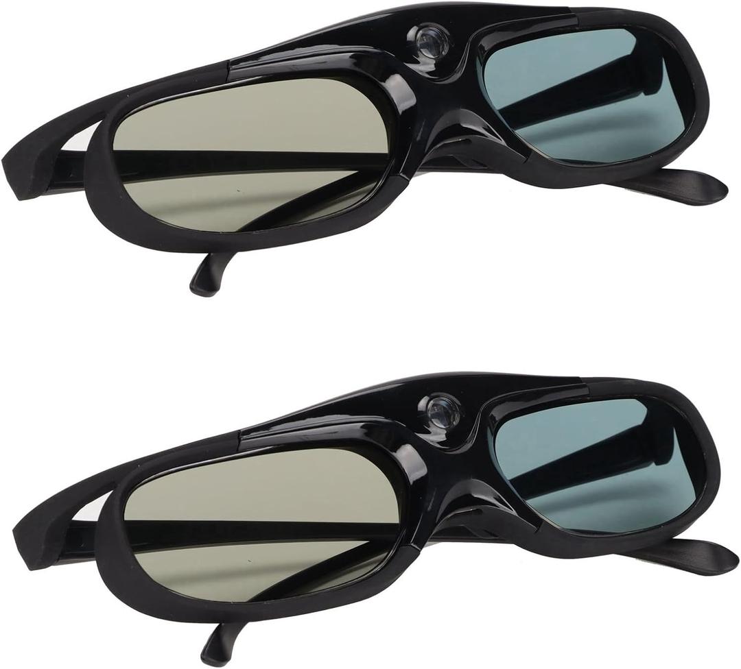 3D Glasses, Shutter Glasses Projector Glasses 2Pcs 144Hz 3D Active Shutter Glasses with DLP Link LCD Lens 3D Glasses for 3D DLP Orojectors