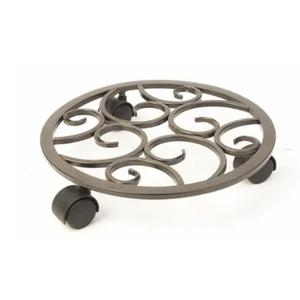 Panacea 12": Square Tube Scroll Plant Caddy Bronze