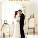 Victawks 53.9" Gold Easel Stand for Sign, Heavy Duty Metal Display Easel with Storage Bag, Adjustable Art Easel for Wedding Sign, Painting, Picture