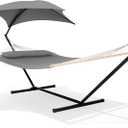 SUNCREAT Hammocks for Outside with Stand, 475 lbs Capacity, Light Gray