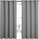 NICETOWN Silver Grey Blackout Curtain Panels for Bedroom, Thermal Insulated Grommet Top Blackout Draperies and Drapes for Basement (2 Panels, W55 x L68-inch)