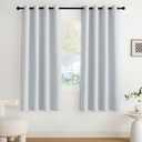 NICETOWN Room Darkening Draperies Curtains Panels, 2 Panels Greyish White W52 x L72