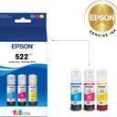 EPSON 522 EcoTank Ink Ultra-high Capacity Bottle Color Combo Pack (T522520-S) Works with ET-2720, 2800, 2803, 2840, 4700, 4800, 4810