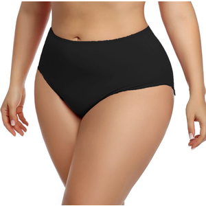 Seagoo Womens High Waisted Bikini Bottoms Tummy Control Full Coverage Bathing Suit Swim Bottom with Paperclip Chain L