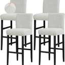 JIUZHEN Bar Stool Covers 4 PCS Stretch High Chair Slipcover with Backs Washable Velvet Pub Counter Chair Cover for Restaurant Removable Counter Height Barstool Cover Water Resistant, Light Grey