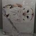 Winter Owl Canvas Print Wall Art - Cute White Owl Perch On Tree Branch - Wall Decor Modern Artwork Paintings Pictures for Living Room Stretched and Framed Ready to Hang - 24" x 36"