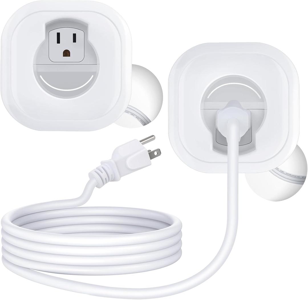 ELECPOW Wall Mounted TV Cord Hider  White Wire Hiders for in-Wall Cable Management System, Power & Low Voltage Cable Management, Hole Saw Drill Attachment, Professional Installation for Clean Look