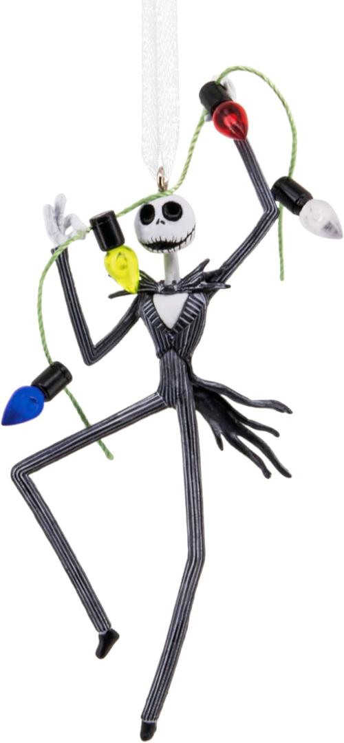 Hallmark Disney Tim Burton's The Nightmare Before Christmas Jack Skellington with Lights Christmas Ornament, Gifts for Disney Fans