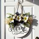 Bless This Home and All Who Enter Wooden Front Door Sign, 12 Inch