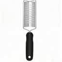 Stainless Steel Grater, Black Ergonomic Handle for Citrus Peel Chocolate and Hard Cheese Dishwasher Safe with Hanging Hole for Storage