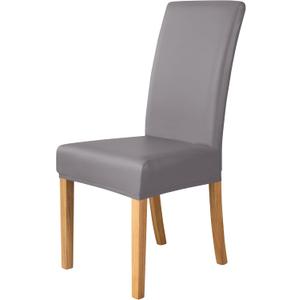 PU Faux Leather Waterproof Stretch Dining Chair Cover Chair Protector Slipcovers Covers (Gray, 4) (Grey)