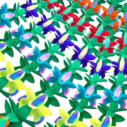 FUTUREPLUSX 6PCS Tropical Garland Party Decorations, 9.8 ft Multicolored Tissue Paper Hibiscus Flower Summer Banner for Birthday Beach Theme Luau Moana Hawaiian Party Supplies Jungle Decor
