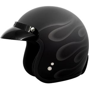 VCAN V85C 3/4 Open Face Motorcycle Helmet DOT Approved (Medium, Matte Black Ghost Flame)