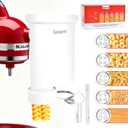 Pasta Attachment for Kitchenaid Stand Mixer, Pasta Press Attachment for KitchenAid Stand Mixer - Durable Pasta Maker with 5 Upgraded Plastic Plates for Homemade Spaghetti & Macaroni