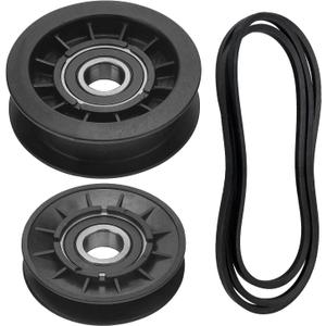 GX20286 GX20287 GX20006 V-Idler Pulley & Flat Pulley & Drive Belt Kit for J-OHN Deere 105, 107S, 115, 125, 135, 145, 155C, L105, L107, L108, L110, L111, L118, L120, L130