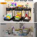 3 Pack Under Sink Organizers, 2-Tier Multi-Use Kitchen and Bathroom Organizers and Storage with Sliding DrawersBathroom Cabinet Organizer (Black, 12.8 Inch)