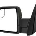 Driver Left Side Mirror Compatible with 2015-2020 Ford F150, LED Turn Signal Light, Power Heated Adjustable, Dual Glass, Manual Folding, 6 Pin, OEM FL3Z17683CB, Black