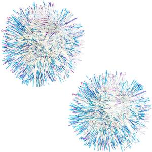 Rave Pasties Adhesive Breast Petal Pasty Holographic Fluffy Fringe Pasties Nipple Covers Rave Breast Stickers (One Size, Silver)